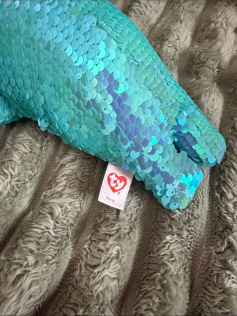Ty Aqua Reversible Sequin Seal Plush